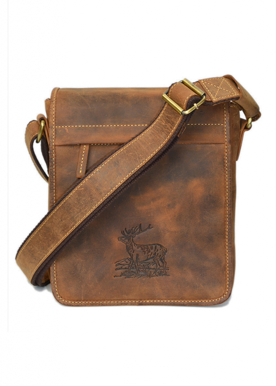 Vintage Flapzip Tasche Stag-3 Leder